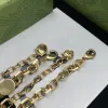 Fashion Designer Letter Bracelet Chain for Woman Gift Set 18k Gold Plated Necklace Earrings Jewelry Supply