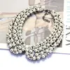 Zincirler Kristal Rhinestone/Pearl Deyim Zincir Kolyeleri Vintage Ceza Bib Kolye Bohem Bling yaka