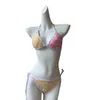 Costume da bagno sexy con cinturino a vita bassa Slip reggiseno da spiaggia con cravatta Costume da bagno da donna Lettere V Stampato Costumi da bagno da donna Designer Due pezzi Costumi da bagno Brand Swim Bkini