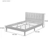 Overige beddengoedbenodigdheden Queen Wood Decoratief platformbedframe Lichtgrijs Geen boxspring vereist Eenvoudig te monteren Y240320