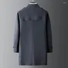 Trenchs pour hommes surdimensionnés longs coupe-vent manteau mâle solide mince affaires décontracté hommes vêtements vêtements d'extérieur vestes Z134