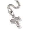 Hiphop Classic Cross Necklace Hiphop Fashion and Minimalist Square Zirconia Pendant Trendy Rap Jewelry