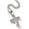 Hiphop Classic Cross Necklace Hiphop Fashion och Minimalist Square Zirconia Pendant Trendy rap smycken