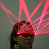 LED Green Red Laser Ray Glasses Professional Performance Props Stage Wear Rechargeable Sunglasses For Festival Rave Party DJ