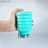 Bottiglie d'acqua Borraccia sportiva pieghevole per ciclismo, escursionismo, viaggi e palestra Bottiglie d'acqua in silicone che si piegano facilmente yq240320