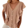 Damskie bluzki marszczone rękawa luźna bluzka stylowa bluzka w stylu nutka streetowa na letnie sukienne przypadki