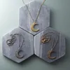 New Fashion Jewelry Tar Free 18k Gold Plated Stainless Steel Arabic Moon Necklace