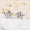 Pendientes de semental 2024 Regalos de aniversario de marca Estrella Diamante Full Diamond White Gold Pure 925 Meteor