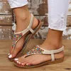 Sandalen Bohemien Stijl Plat voor Dames Zomer 2023 Clip Teen Gladiator Vrouw Plus Size Zachte Bodem Strandschoenen Slippers H2403281T8K