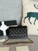 10a Spiegelqualität Designer Brieftasche WOC Kette Mini 19cm Klappe gesteppte schwarze Geldbörse Womens Real Leder Kaviar Handtasche Schulterbox mit CA
