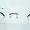 Ventes directes d'usine de diamants sans fin classiques de luxe à la mode et de lentilles transparentes coupées 8300817 taille de jambe en corne de buffle mélangée noire naturelle 60-18-140 mm