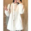 Women's Fur Faux Fur Chinese Korean Style Bubble Sleeved Fur Coat for Womens Long Fur One Piece Thick Imitation Mink Fur Coat