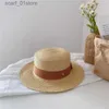 Wide Brim Hats Bucket Hats Natural Str Rowing Machine Womens Flat Hat Summer Beach Flat Top Brim C Ribbon Holiday Party Cheap WomenC24319