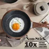 Köksredskap - 12 -stycken matlagningspannor set granit svarta nonstick krukor och kokkärl