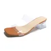 Scarpe eleganti Estate Donna Décolleté Sandali Pantofole in gelatina di PVC Punta aperta Tacchi alti Tacco in perspex trasparente ClearPOXW H240321