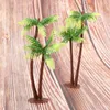 Flores decorativas de plástico mini folha falsa decoração bonsai plantas artificiais em miniatura coco palmeira micro paisagem