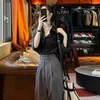 Women's Two Piece Pants 2024 Spring And Summer Models Senior Sense Of Shirts Hong Kong-style Professional Two-piece Suit Female Y2K