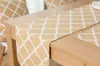 テーブルランナーの黄麻布リネンヴィンテージイエロークアトルフォイルホーム装飾マットマットクッションカバーサイズ