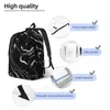 Mochila Marble Art Preto Masculino Escola Estudante Feminino Grande Capacidade Laptop