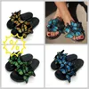 2024 Femmes Summer Craft Brodé Papillon tridimensionnel Pantoufles GAI Sandales Mode Talon Brodé Rétro facile à assortir Design unique chunky bigsize36-41