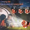 Elektrik Fanları Kinscoter Camping Tent Fan Şarj Masaüstü Taşınabilir Döngü Kablosuz Tavan Elektrikli Fan Güç Paketi LED LEDSY240320