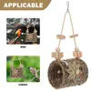 Andra fågelförsörjningar bur hängande leksak tuggbar hänge papegoja tugga foder tunnel lek