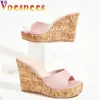 Dress Shoes Fashion Transparent Band Slippers Summer New Womens Slides Sandals Sexy Wedges Girls High Heels Plus Size Pink OutdoorsSMWE H240321