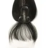 Bangs 25 cm Damen-Topper-Haarteil, 8 x 11 cm, gerader Echthaar-Topper mit Clips, gerader Air-Bang-Stil, zur Abdeckung des Haaransatzes