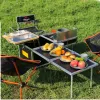 Mobilier Tryhomy Cuisine extérieure Portable Cuisine Pliante Camping Cuisine Table à dîner avec évier Eau Courante Table de Camp Ensemble Chaud