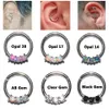 6 pièces en acier OpalZircon Segment cerceau anneau opale Septum Clicker Labret anneau nez anneau Cartilage boucle d'oreille 16g 240228