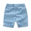 De Peach Summer Baby Boys Jeans Shorts Children Cotton Cotton Denim Shorts Toddler Kids Girls Canual Cowboy Short Pants 240315