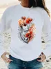 Dames Hoodies Dames Print Vrouwelijk Bij Zoet Mooi Schattig Jaren 90 Kleding Truien Herfst Lente Mode Informeel Lange mouw Grafisch Sweatshirts