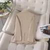 Trajes de mujer Moda Primavera Otoño Mujer Medianoche Azul marino Doble botón Blazer Abrigo delgado Oficina Señora Chaqueta corta Chica Ropa casual Bla30