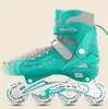 Shoes Kids Skates Shoes Adjustable Beginner Girls Boy Inline Roller Skating Sneaker Blade ABEC5 Aluminum Size Tail Brake 4 Wheel Gift