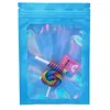 Cadeau cadeau 100pcs / lot feuille d'aluminium avec sac de fenêtre pailleté coloré mylar auto-grip joint déchirure encoche alimentaire bonbons sachets de thé