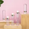 Storage Bottles YUXI Thick Bottom Wall Transparent PET Injection Molding Plastic Mist Spray Bottle Electroplated Gold Press Pump