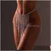 Stonefans Y Crystal Kwastje Tailleketting Bikini Lingerie Accessoires Zomer Rave Body Dress Sieraden voor dames 221008 Drop Delivery Dhx5R