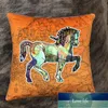 Deisgner Coussin carré de luxe en velours avec impression recto verso pour salon, décoration de loisirs, cheval, coussin lombaire avec noyau