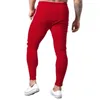 Men's Pants Red Casual Men Cotton Slim Joggers Sweatpants Autumn Training Trousers Male Gym Fitness Bottoms Running Sports Trackpants