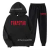 Spårar Mens Tracksuit Trend Hooded 2 Pieces Set Hoodie Sweatshirt Sweatpants Sportwear Jogging Outfit Trapstar Man Cloth