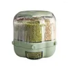 Garrafas de armazenamento Recipiente de grãos de arroz com tampa Caixa giratória para alimentos secos à prova de insetos herméticos