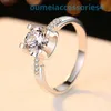 2024 Designer Luxury Brand Jewelry Band Rings 925 Sterling Silver Ring Female Mosan Diamond Closing Head Same Ring