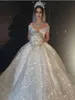 2022 Glittering Sequined Ball Gown Wedding Dresses Princess Off Shoulder Sexiga brudklänningar Dubai Arabic Sweep Train Vestidos de No4187165