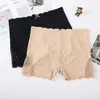 Calcinha feminina sexy borda de renda macia sem costura calças curtas de segurança verão plus size sob shorts modal gelo seda respirável collants feminino