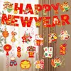 Party Decoration 2024 Chinese Year Pull Flag Happy Banner