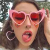 Sunglasses Heart Shaped Women Brand Designer Cat Eye Sun Glasses Retro Love Ladies Eyewear Motorcycle Goggle