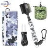 Aids Golf Towel Microfiber Camouflage Printed Pattern Golf Bags/Towel /Brush Tool Kit With Club Groove Cleaner Golf Divot Tool