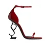 2024 женские сандалии на высоком каблуке Модельные туфли дизайнерские тапочки из лакированной кожи класса люкс золотого тона тройной черный замшевый красный женский модный каблук для вечеринки, свадьбы и офиса
