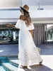 Casual Dresses Trendy Beachwear Cover-ups Outfits Boho Hippie Chic Long Maxi Elegant Party Summer White Dress For Woman 2024