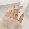 Fashionable Diamond Inlay Double-layer Stacked Gold-plated Ring for Women